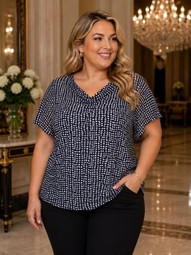 Immagine di ELEGANT QUALITY SUMMER TOP IN NAVY BLUE